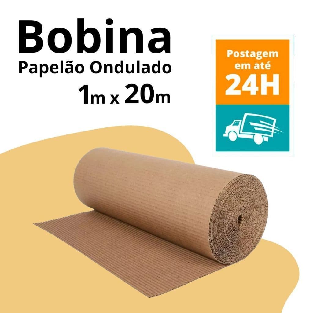 Bobina Papelão Ondulado Protege Obra 1mx20m Protege piso e bancadas na Pintura, Reforma Construção