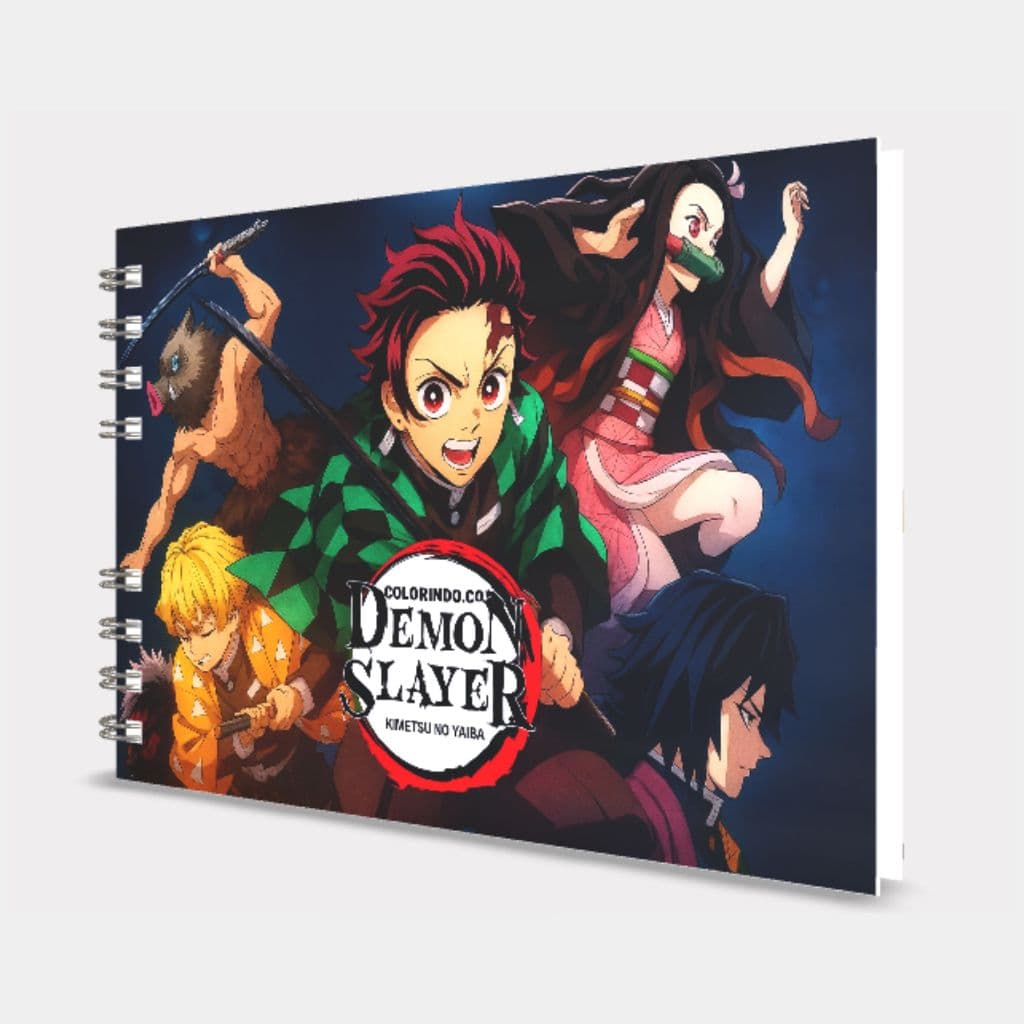 Livro de Colorir Demon Slayer - capa dura A5 50 paginas folha 120 gr