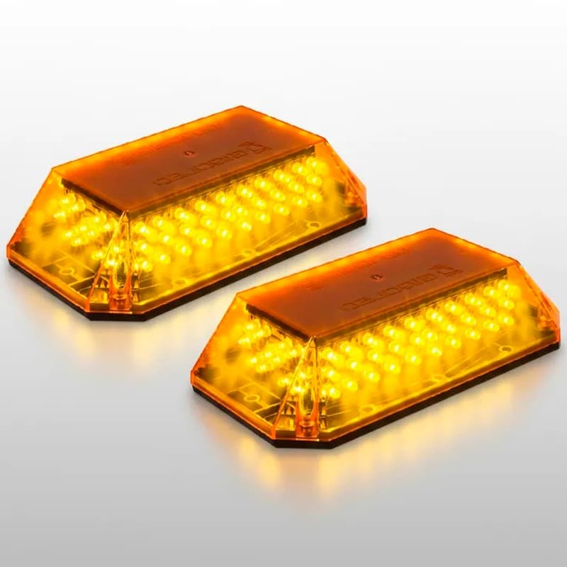 2 Giroflex Giroled Âmbar Parafuso 13 Efeitos Led Carro Moto Guincho Plataforma Auto Socorro