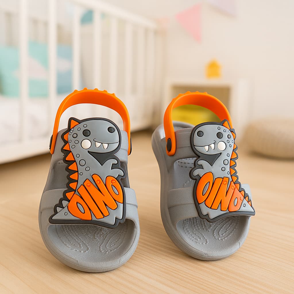 Sandália Papete Infantil Menino Dino Animaizinhos  Divertido Masculino Criança Macia Leve