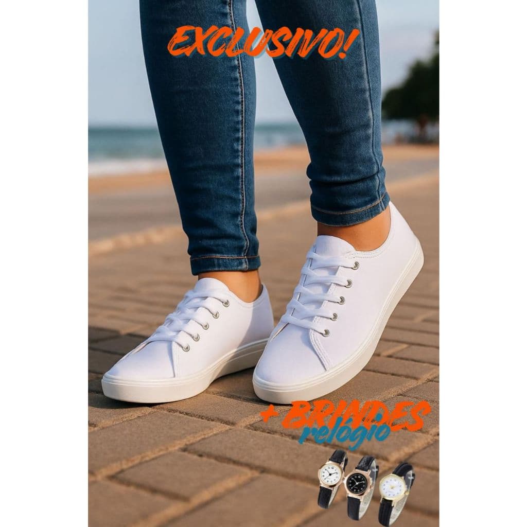 Tênis Casual Feminio Moda e Estilo + Brinde Relogio