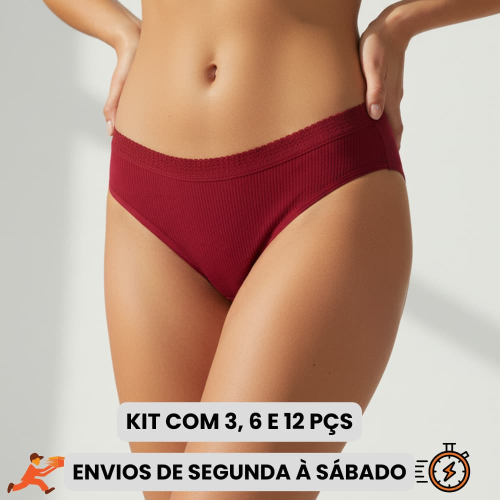 Kit Calcinha Tanga Canelada Confortável 3, 6 ou 12 Peças