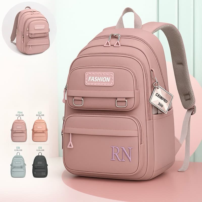 Mochila Escolar Com Pelúcia De Grande Capacidade Unissex Para Estudante Nylon Impermeavel