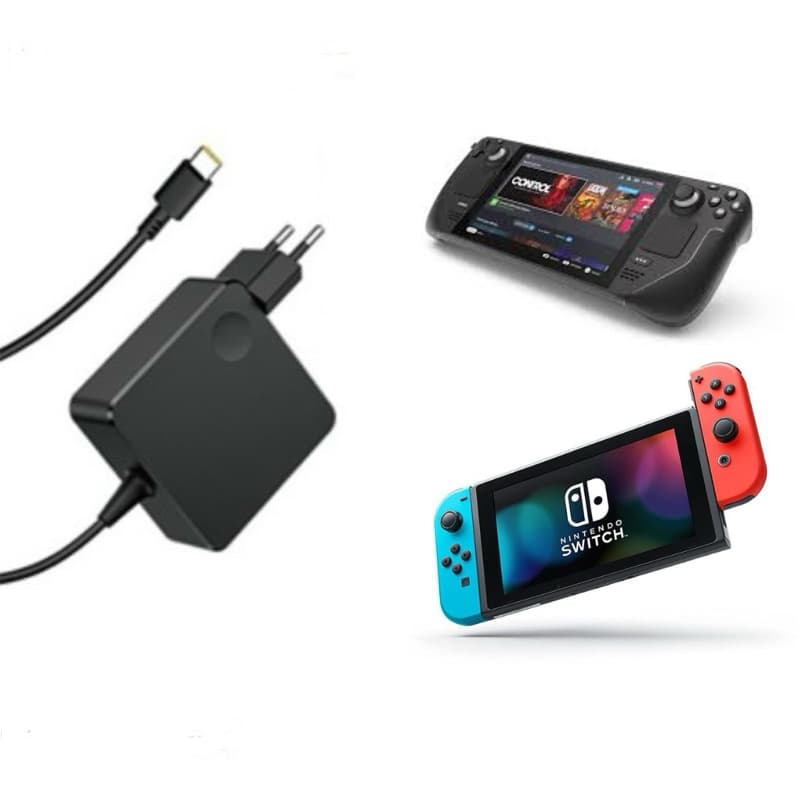 Fonte 65W Compatível com Steam Deck / Switch / ROG Ally / Notebook USB-C | eSTYLE