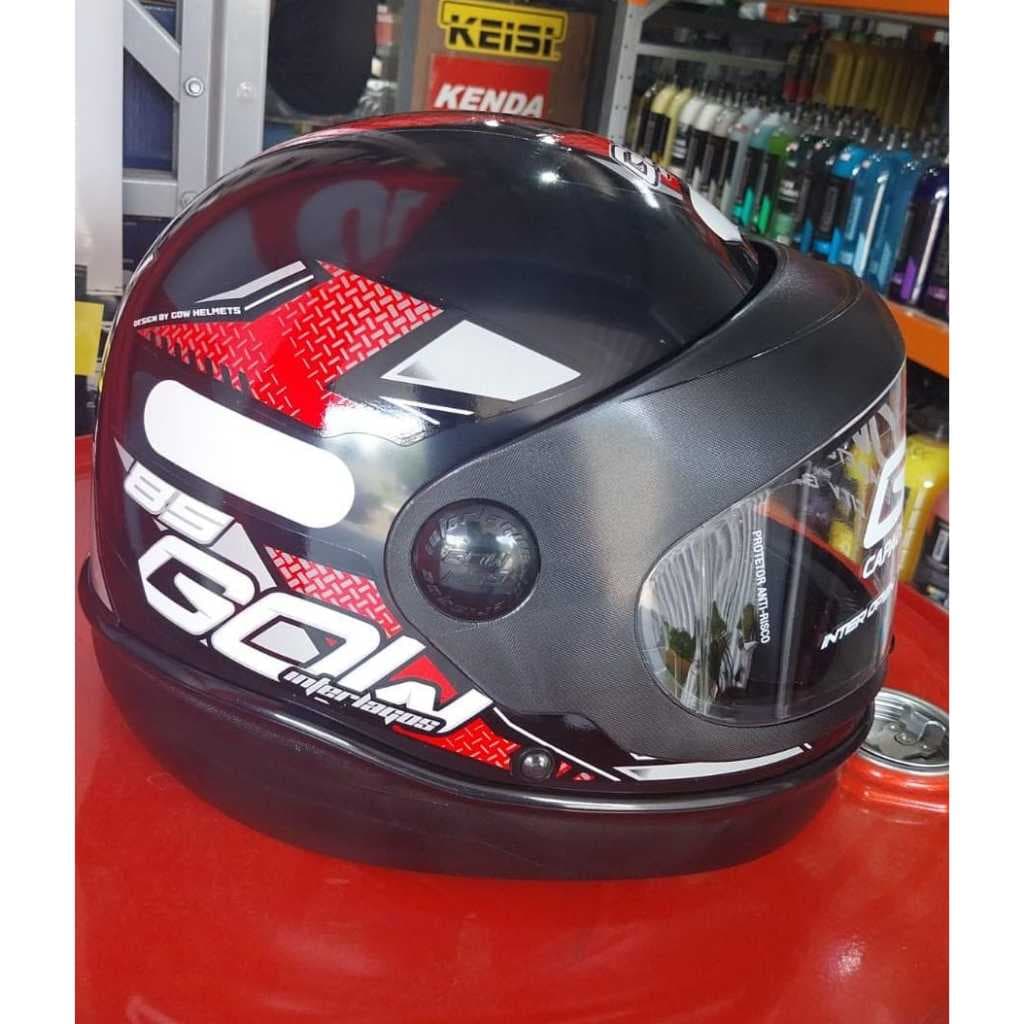 Capacete Interlagos Gow Preto/vermelho desenho INTERLAGOS 85