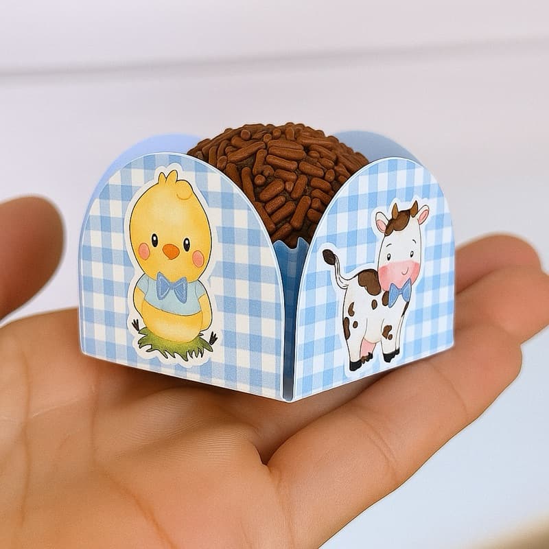 ENVIO RÁPIDO - Forminha de doces 4 pétalas fazendinha - decoração fazendinha