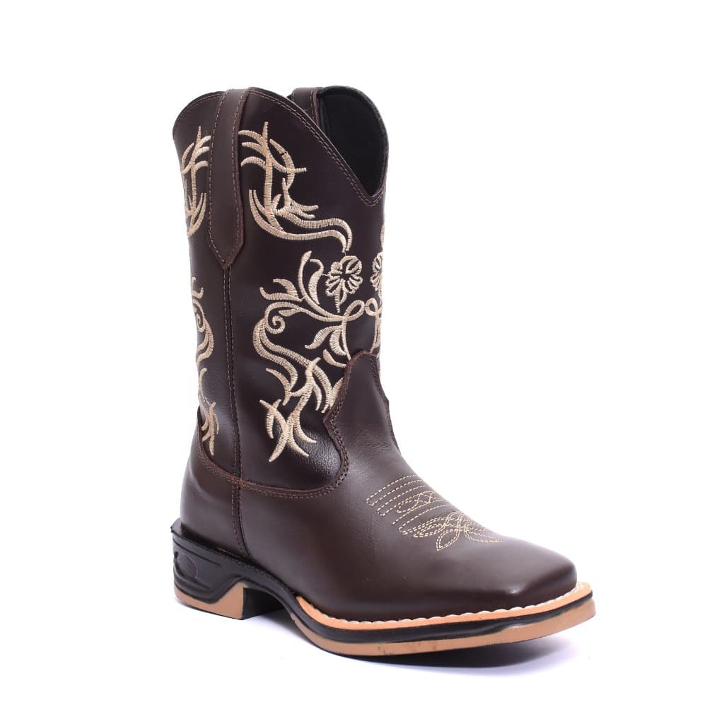 Bota Texana Country Feminina Tribal Bege Sola Jump Promoção