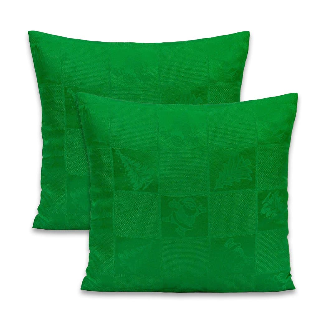 Kit 2 Capas de Almofada Jacquard Adamascado Natalinas 40x40 cm