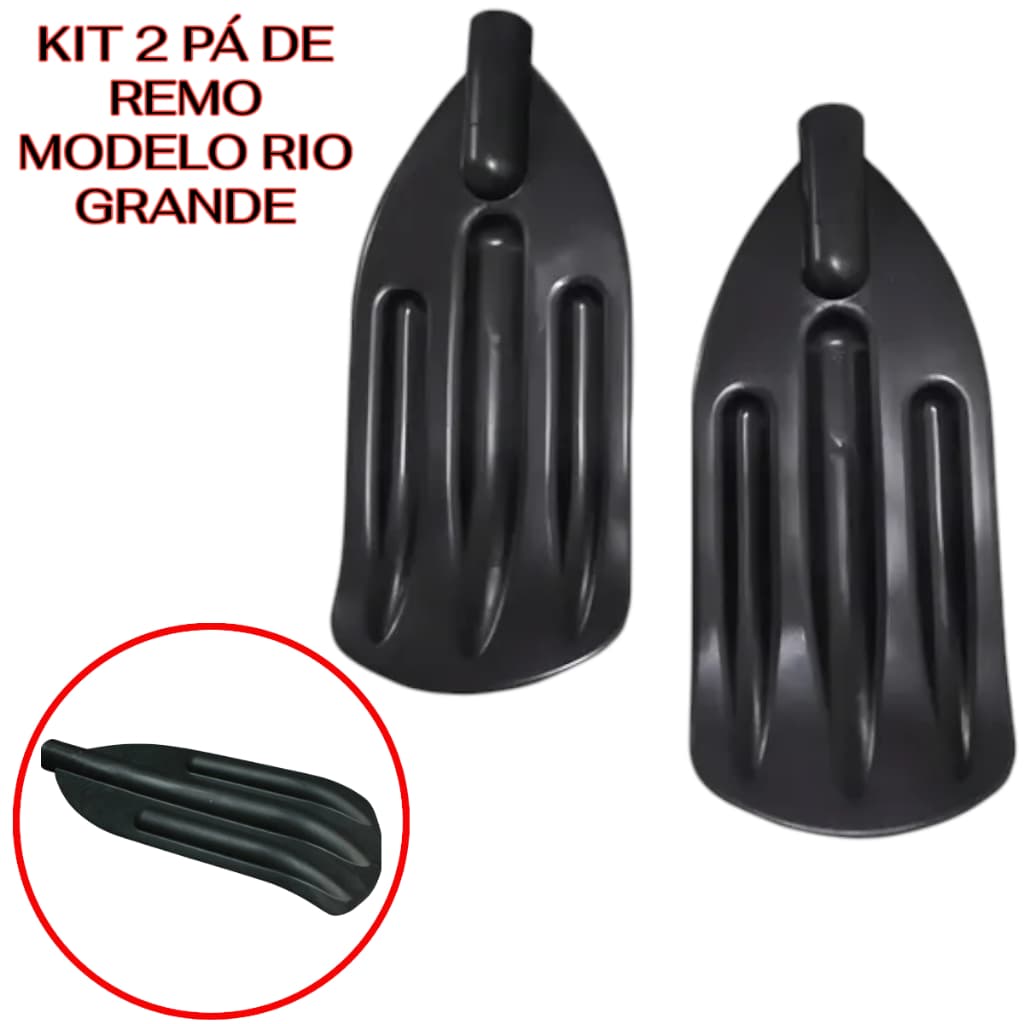 Kit Pá de Remo Preto Universal para Barco e  Caiaque ou Remo de Pesca (2 unidades)