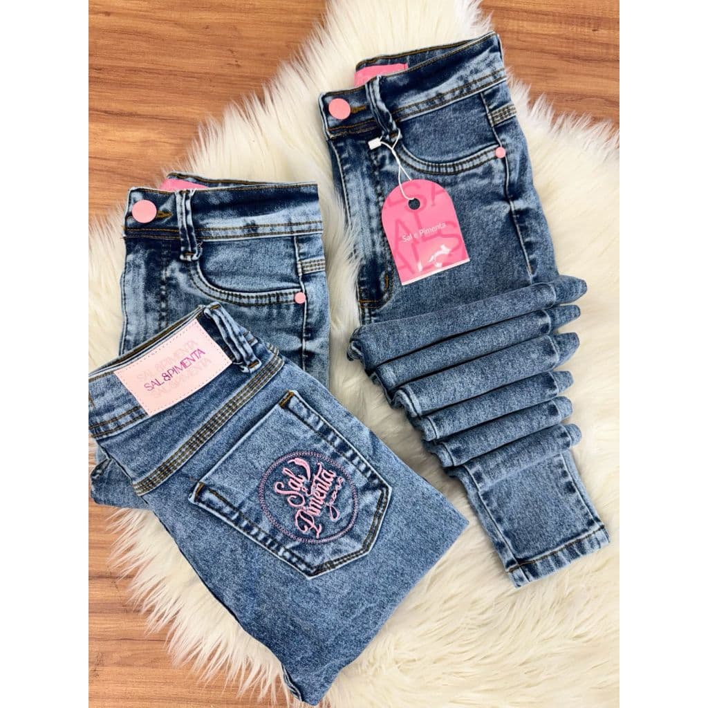 Calça Feminina Sal e Pimenta Premium Bordada Com Elastano