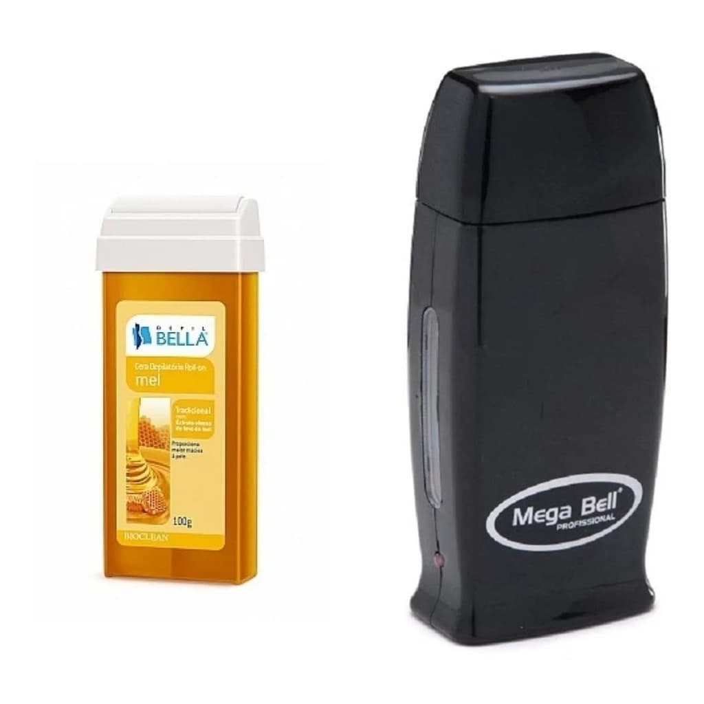 Aquecedor Roll-on Cera Quente Depilador Elétrico Mega Bell Cor Preto Bivolt Automático - 110v/220v