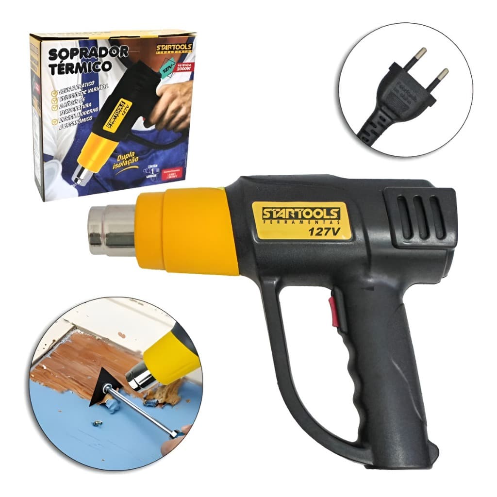 Soprador Termico Profissional 2000w Vento Forte Para Carro Lava Jato Moto Casa