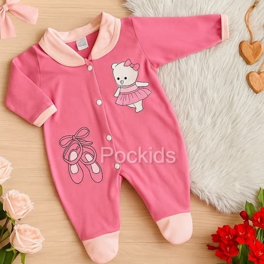 Macacão Bebê Menina Blogueirinha virá pé moda bebe fashion bebe menina maternidade