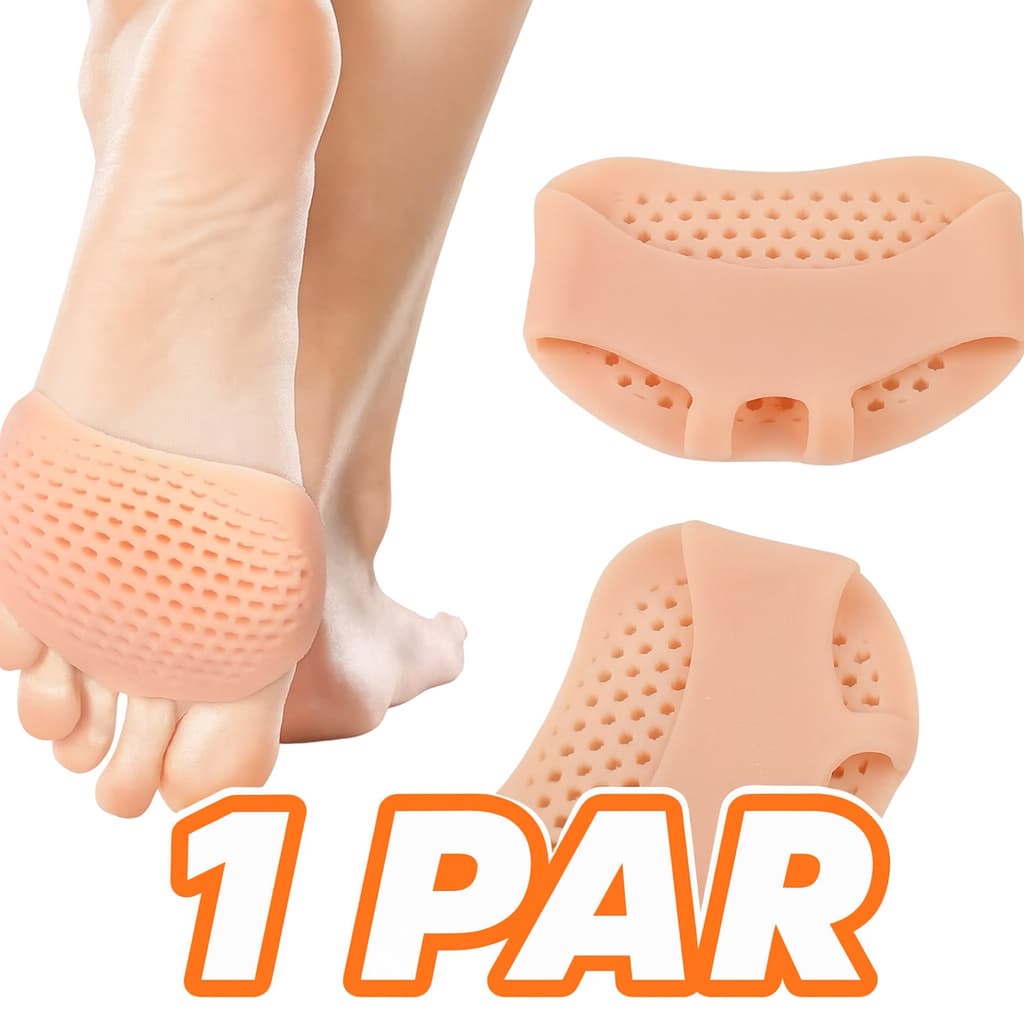 PAR Protetor De Pé Gel Silicone com Abertura para Dedos Palmilha Gel Ortopédica Dor Pé Almofada Reutilizável