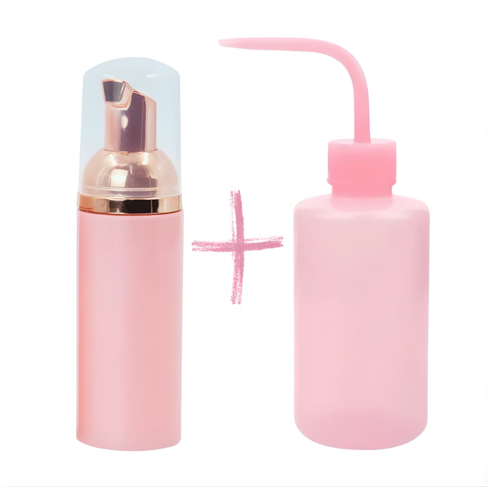 Kit Pisseta 150ml + Frasco Pump Espumador 50ml Limpeza de Cílios