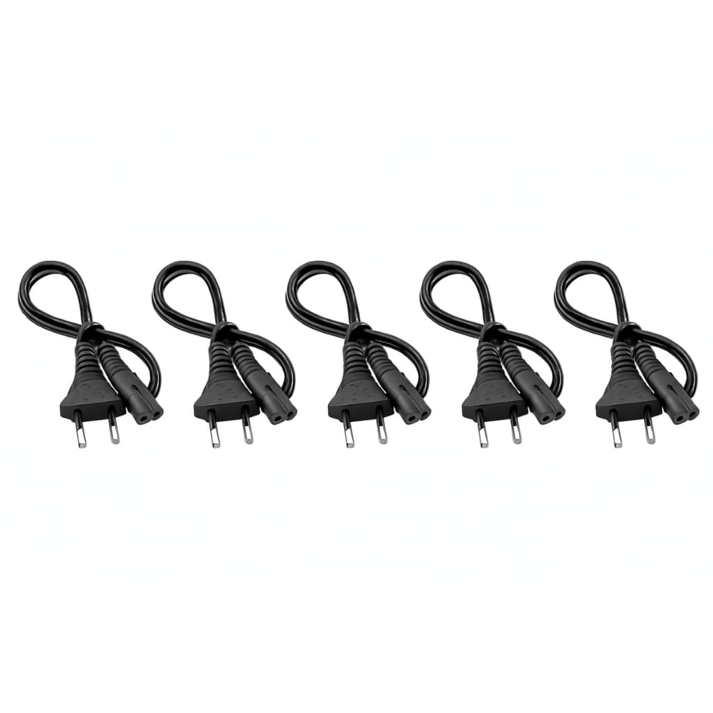Kit com 5 Cabos de Energia C7  Ideal para Eletrônicos e Fontes