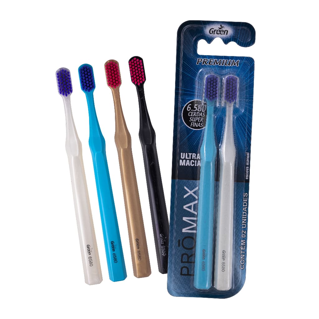 Escova Dental Promax Adulto Ultra Macia C/02 - Green Tipo Curaprox