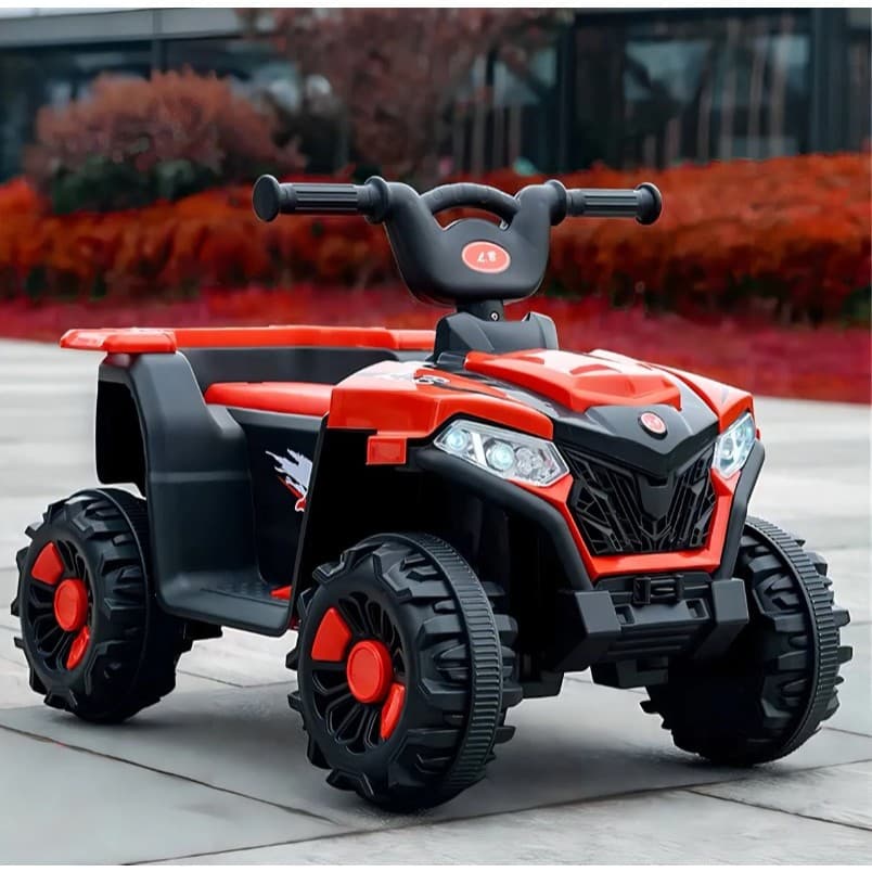 Moto Elétrica Infantil Mini Quadriciclo Elétrico Vermelho Marcha Frente e Ré Bateria 6V Com Luz