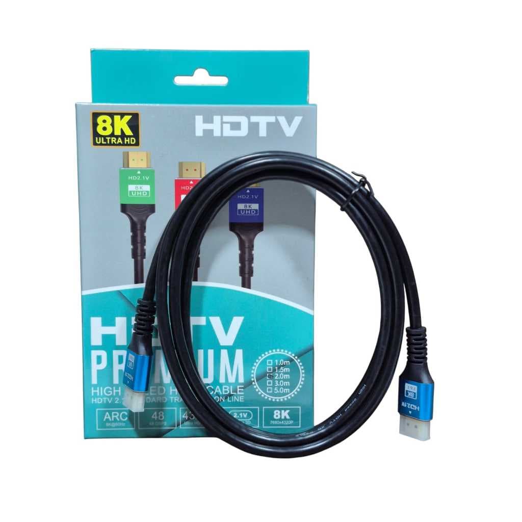 Cabo HDMI Premium High Speed 2.1V 8K UHD - HDR Dinâmico - 2 METROS.
