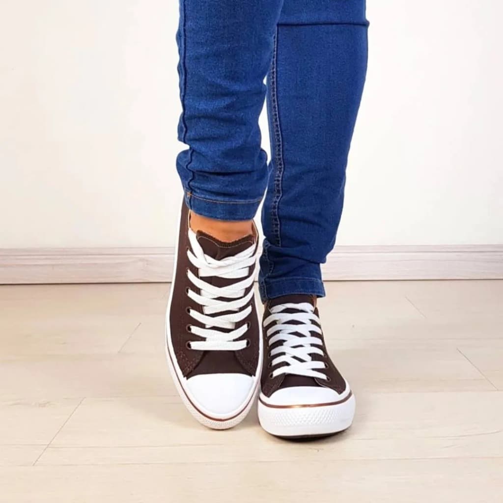 Tênis Casual Feminino Confortável Caminhada Academia Star Branco Amarelo Laranja Rosa Marrom