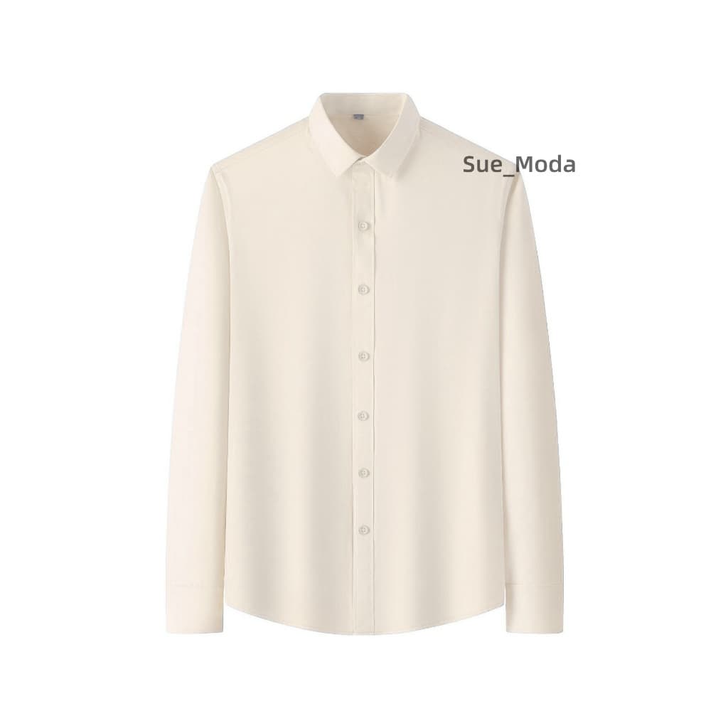 Camisa Social De Botão Masculina Manga Longa Tecido Com Elastano Importado Slim Fit