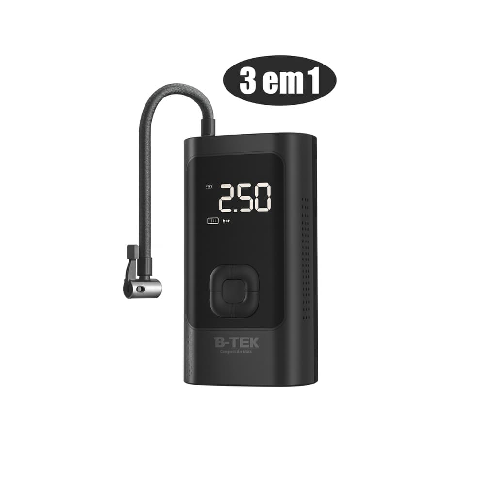 Bomba de Encher Pneu Elétrica Portátil B-Tek BT-AX104
