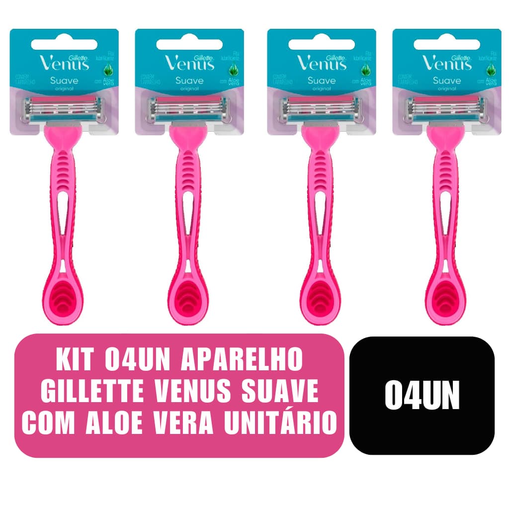 Kit 04un Aparelho Gillette Venus Suave Unitário