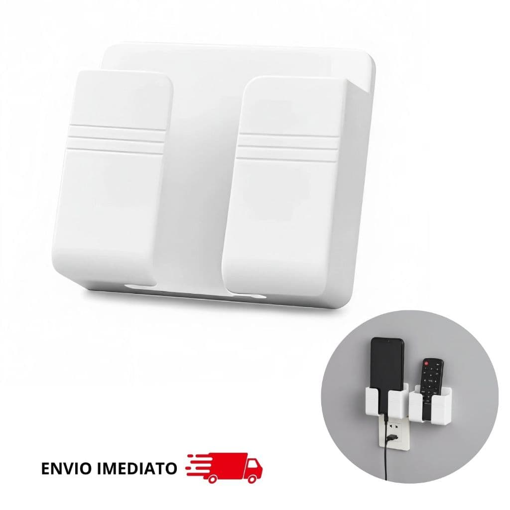 Organizador de Parede para Celular e Controle Suporte Tomada Sem Furo