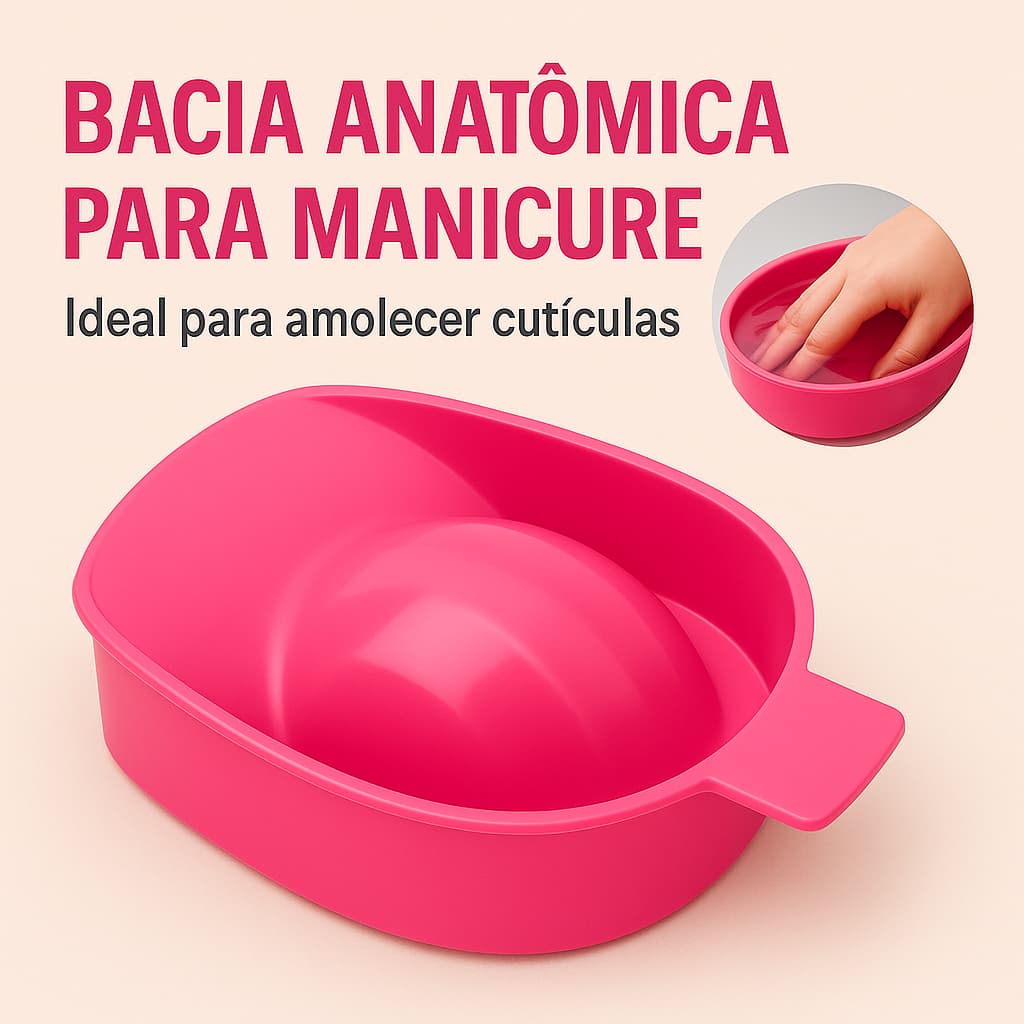 Bacia Anatômica para Manicure e Cutícula – Tigela Plástica para Unhas Profissional
