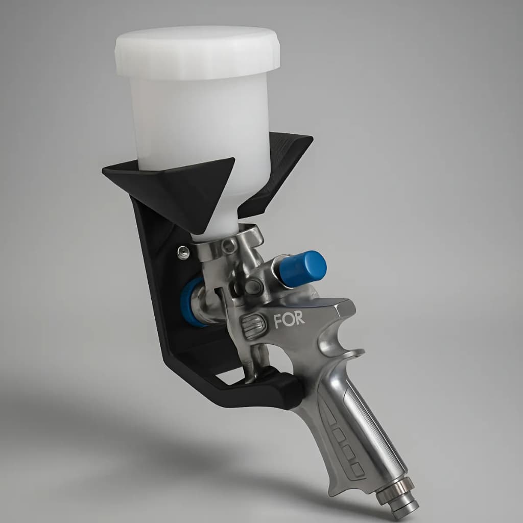 Suporte de Parede ou Painel para Pistolas de Pintura com Suporte para Caneca