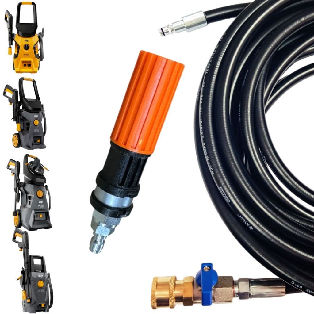 Mangueira Com Registro + Bico Variador 1.0mm Para Lavadoras WAP WL1820, WL2610