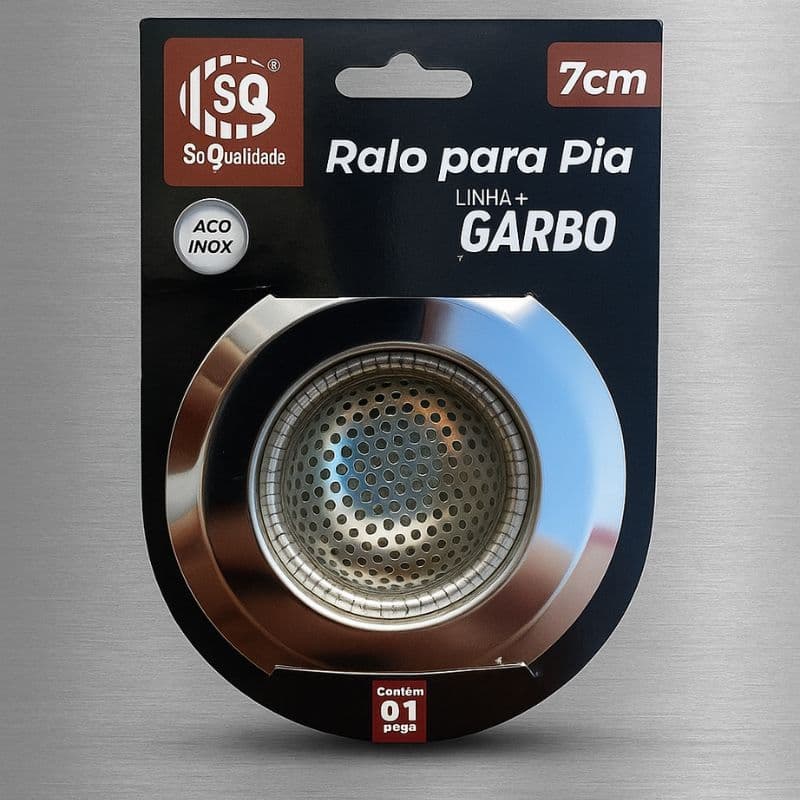 Ralinho Ralo Para Pias Aço Inox com Borda Tanques, cozinha Higienico 7cm