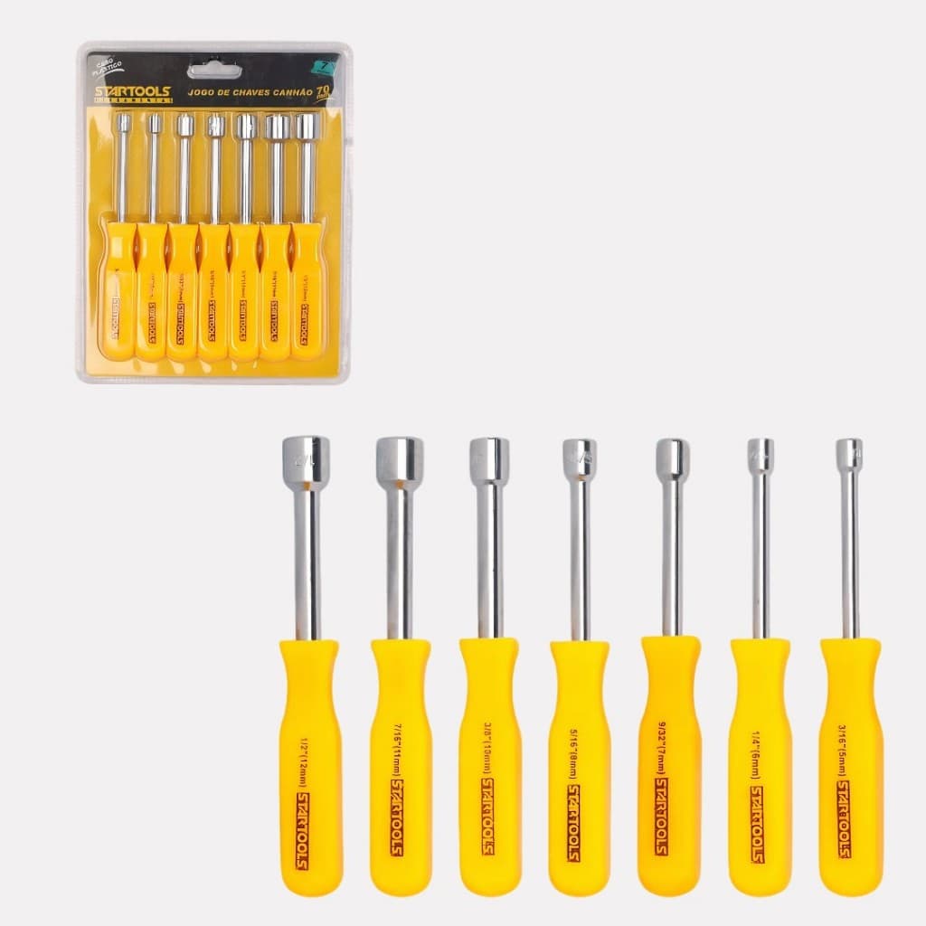 Jogo Chave Canhao 7 Pecas 70mm Kit Profissional Duravel Manutencao Reparo Oficina Ferramenta