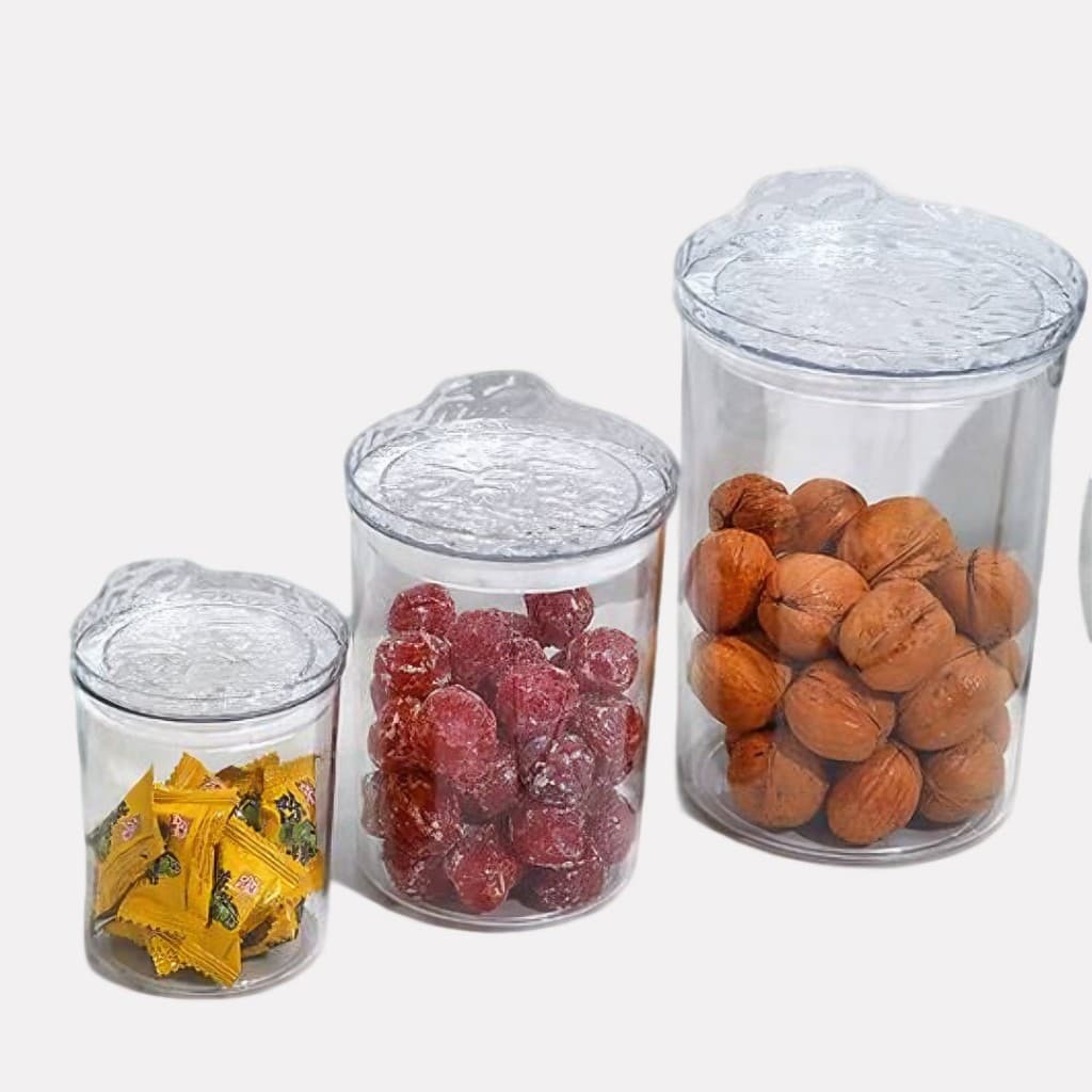 Potes Hermeticos Plásticos Conjunto 3 Redondos Tampa Vedacao Segura Armazenamento Cozinha