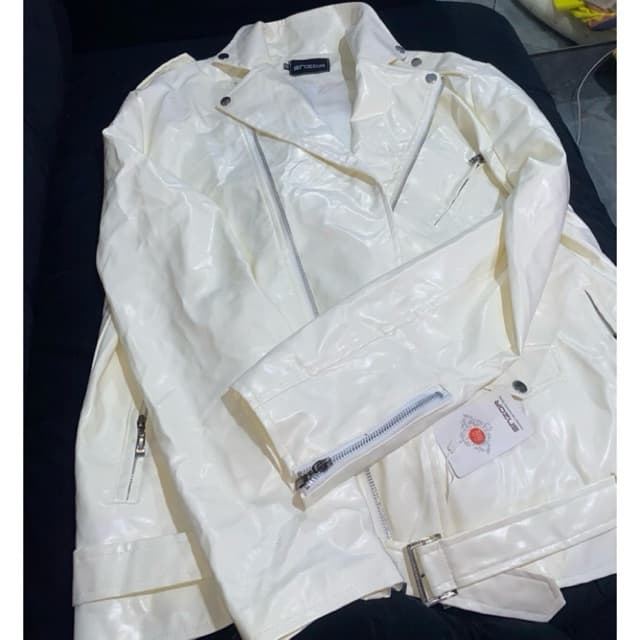 jaqueta de  couro sintético (PU) Unissex com design de jaqueta de motociclista estilo casual