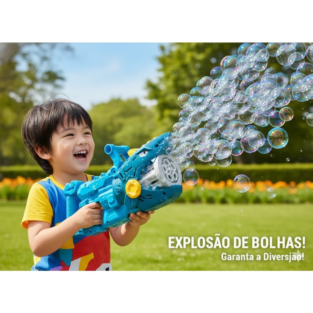 Brinquedo Lança Bolhas Tubarão Máquina Solta Bolha Automática Infantil Grande com Líquido