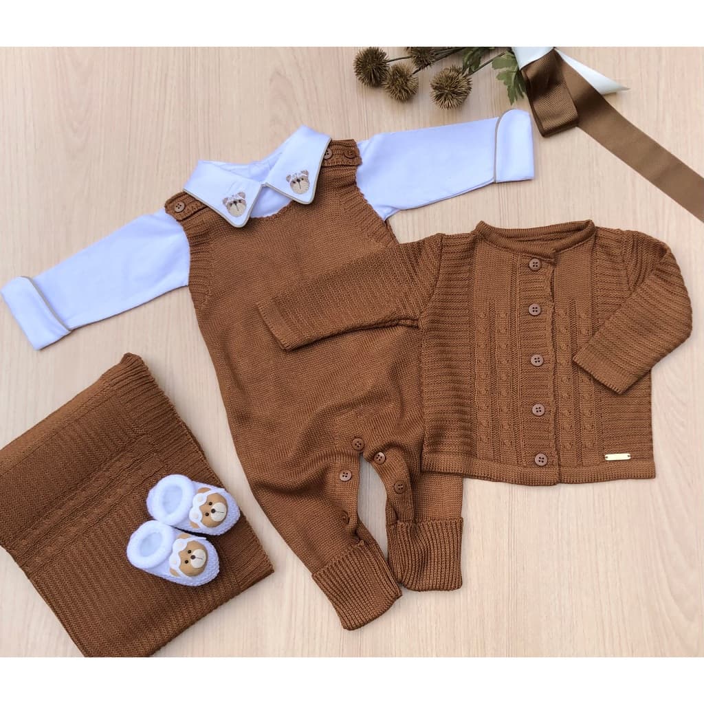Saida Maternidade Alex Urso Aviador Tricot 5 Peças