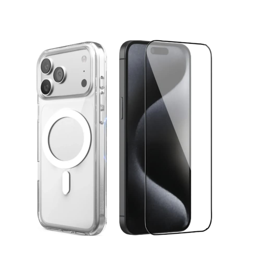 kit Capa Capinha Magnética Carregamento Indução MagSafe + Película 3d Para iPhone 17 17 Pro  17 ProMax