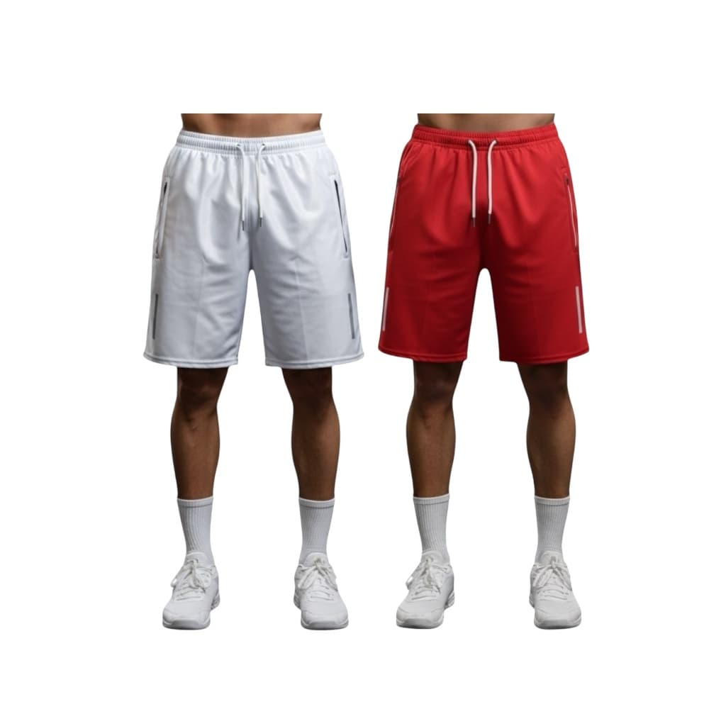 Kit 02 Bermudas Masculinas - Branca e Vermelha - Diversos Kits e Variações - Queima de Estoque!