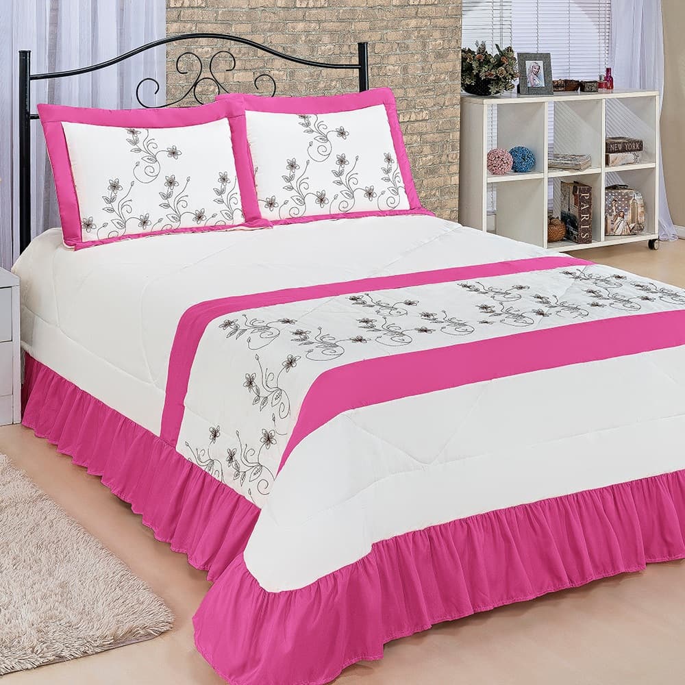 Cobre Leito charme 3 Peças 100% Poliester King