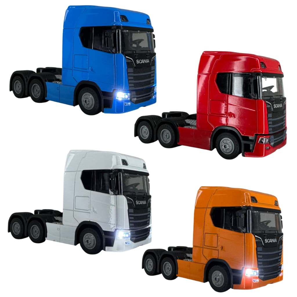 Miniatura Caminhão Scania Escala 1:64 Brinquedo Colecionável de Metal com Alta Qualidade