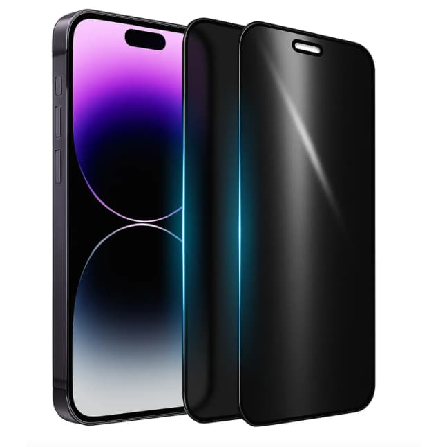 kit Película Privacidade Vidro Fosca 3D Para  Iphone 11 12 13 14 15 16 17 Pro ProMax