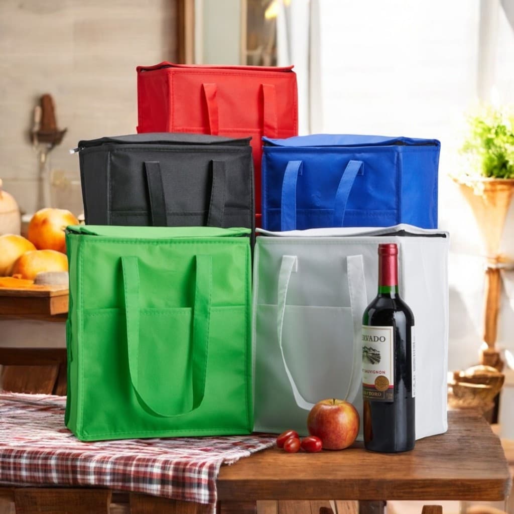 Bolsa Térmica 13 Litros Grande Capacidade C/ Alças Bolso Frontal para Bebidas Marmitas Compras TNT