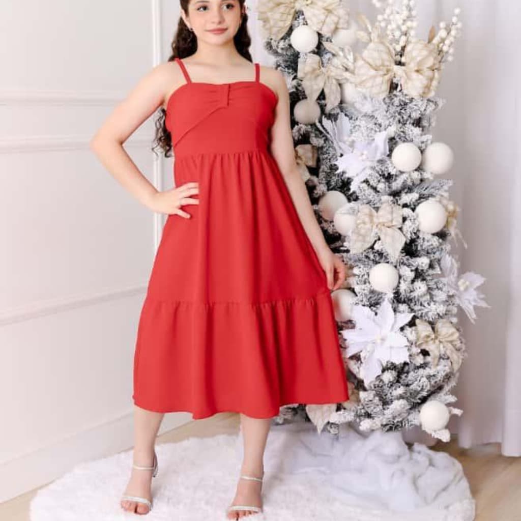 Vestido Alcinha Leve e Solto Verão Menina Infantil e Juvenil