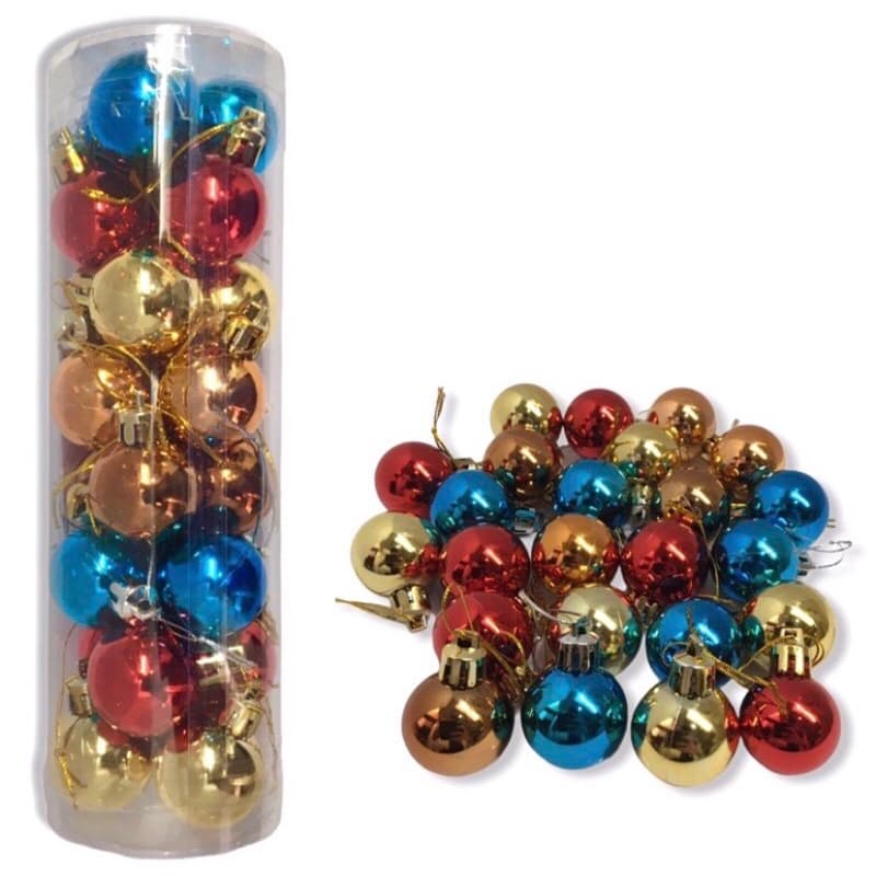 Bolinhas de Natal 24 Bolas Enfeites Natalinos Decoração de Natal