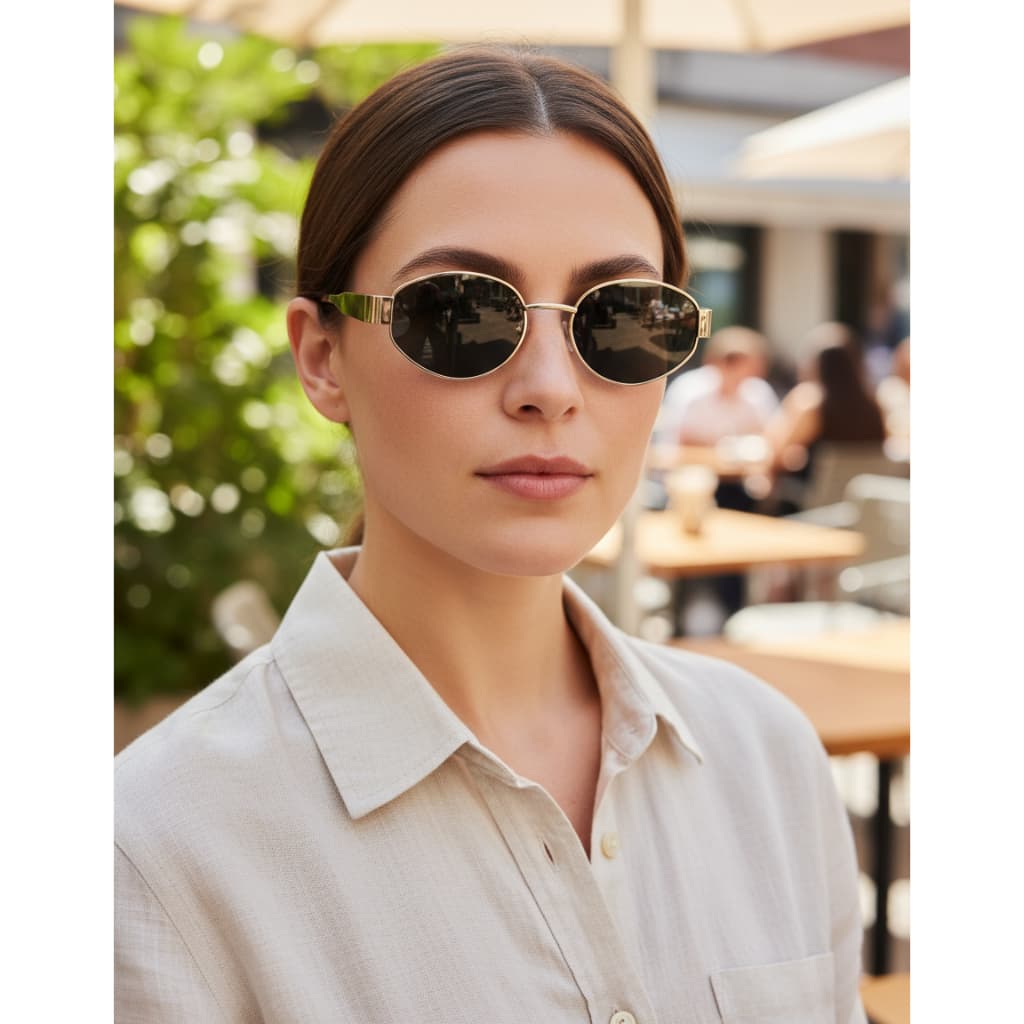 Óculos De Sol Oval Redondo Moda Tendencia Vintage Influencer