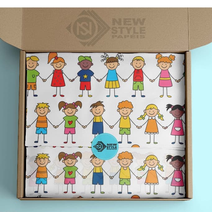 Papel de seda Premium 35x50 cm KIDS, CRIANÇAS -02
