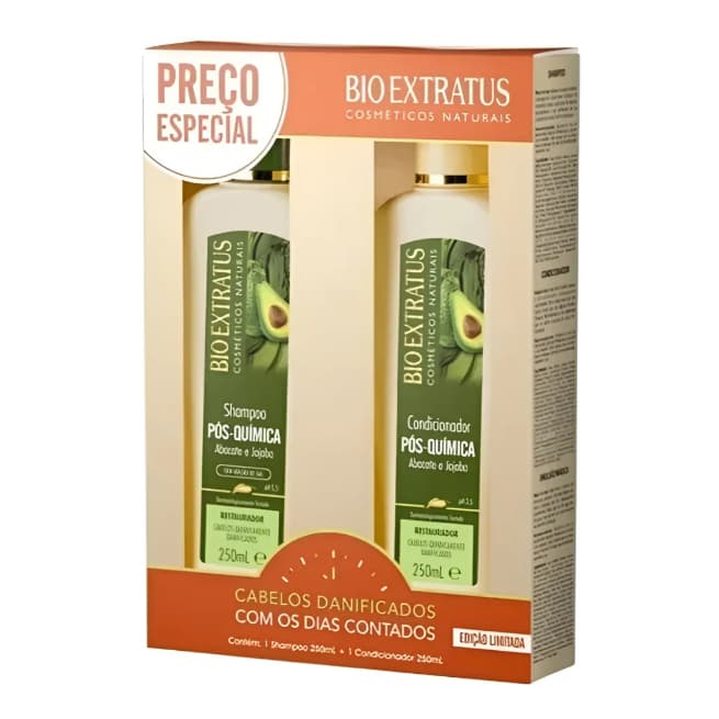 BIO EXTRATUS KIT PÓS QUÍMICA 250ml SHAMPOO + CONDICIONADOR (CABELOS DANIFICADOS)