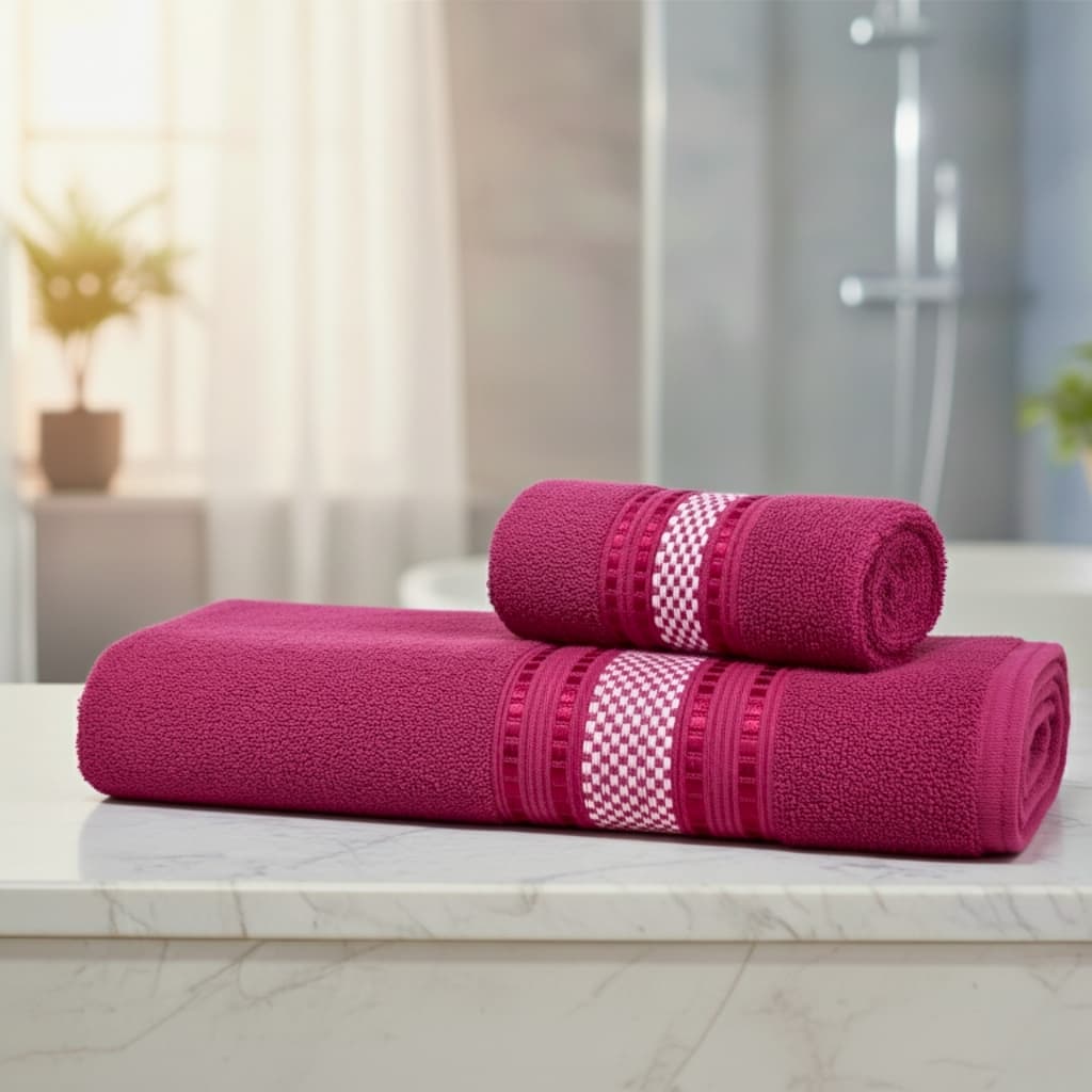 Kit 2 Toalhas Banho e Rosto 100% Algodão – Super Macias, Alta Absorção e Costura Reforçada