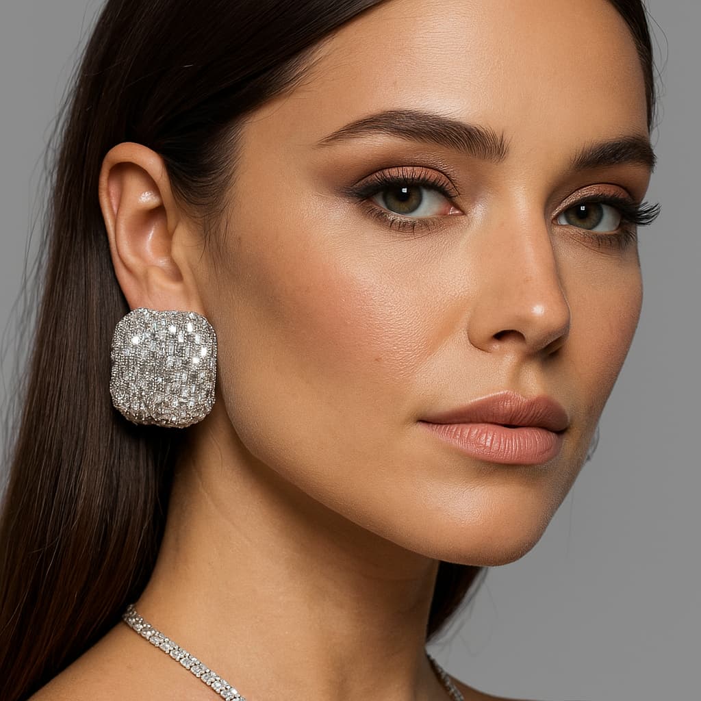 Z.W BIJUX - Brincos de luxo com luz de diamante em vidro colorido em forma de brincos da moda 10-5